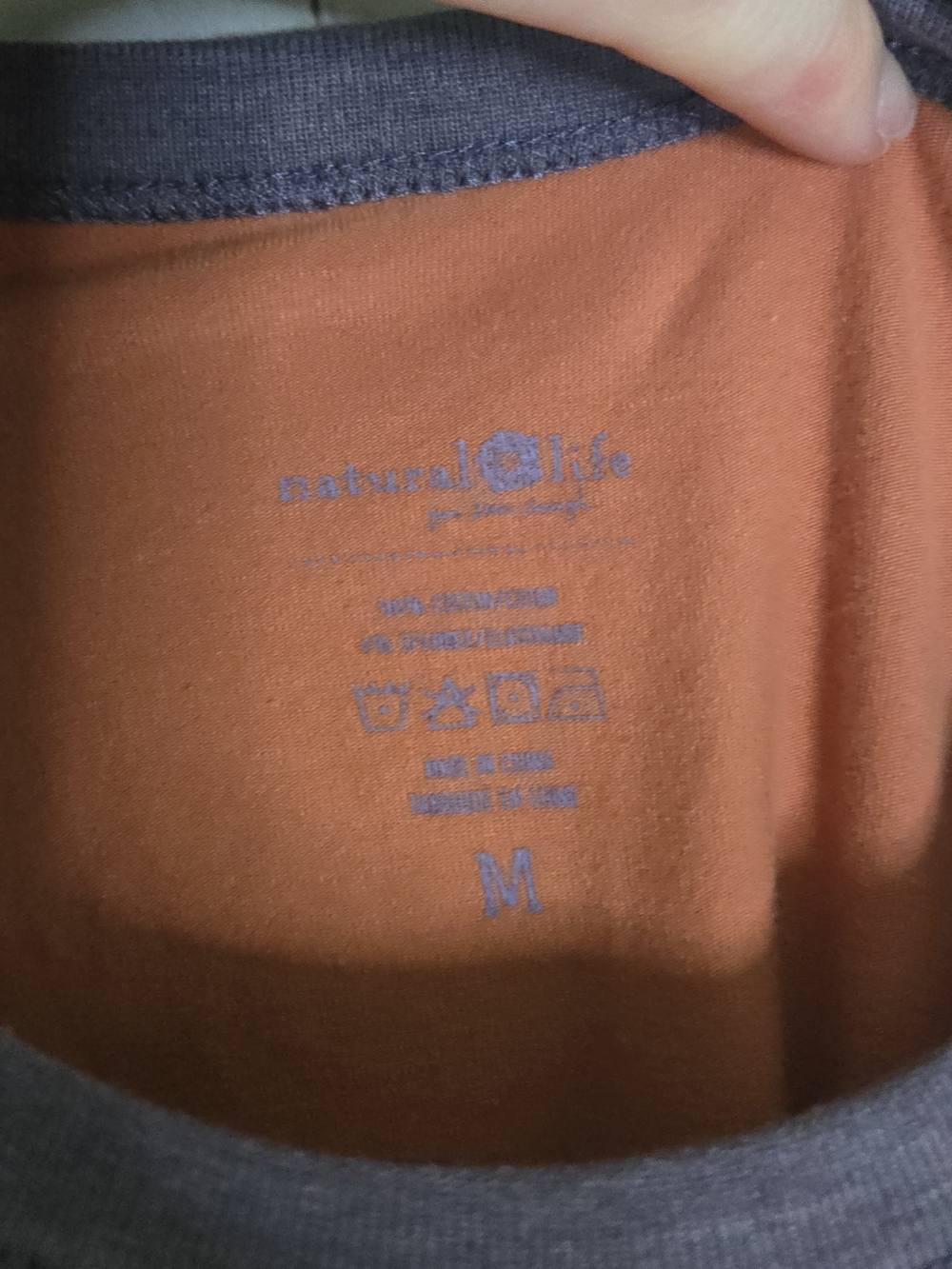 NATURAL LIFE Rust Tank Top with Pink Floral Graphic and Gray Trim - Picture 3 of 5